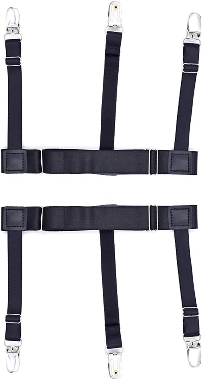 Kedofe Men Shirt Stays Adjustable Elastic Shirt Garter Shirts Holder with Non-slip Locking Clamps for Police Military - Image 5